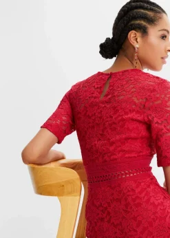 Damen bonprix Bekleidung·Pullover & Strickjacken|Kleider|Spitzenkleid mit Häkeleinsatz