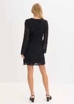 Damen bonprix Bekleidung·Pullover & Strickjacken|Kleider|Spitzenkleid mit Trompetenärmeln