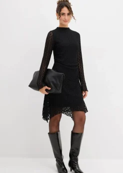 Damen bonprix Kleider|Spitzenkleid mit Zipfelsaum