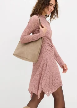 Damen bonprix Kleider|Spitzenkleid mit Zipfelsaum