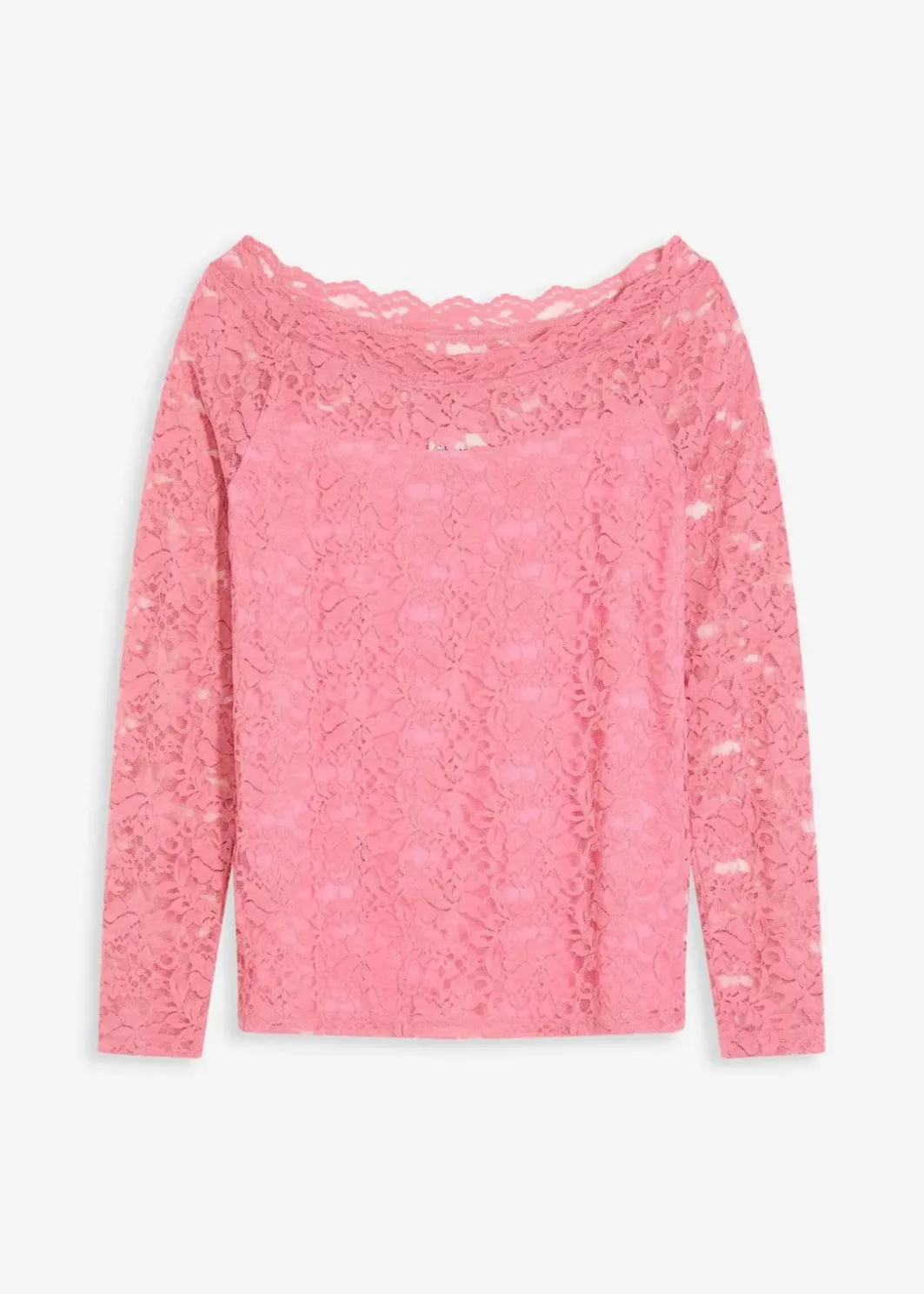 Damen bonprix Shirts & Tops|Spitzen-Langarmshirt