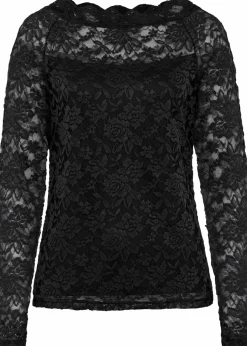 Damen bonprix Shirts & Tops|Spitzen-Langarmshirt