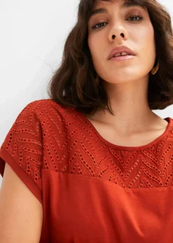 New Spitzenshirt aus softer Viskose Damen Shirts & Tops|Nachhaltigere Materialien