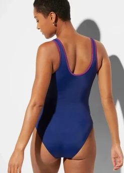 Damen bonprix Nachhaltigere Materialien|Bademode·Badeanzüge|Sport-Badeanzug mit Kontrast-Einsätzen