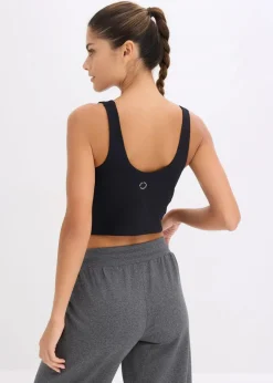 Damen bonprix Wäsche·Bhs|Bhs|Sport-BH Top mit mittlerem Halt und baumwollartigem Griff