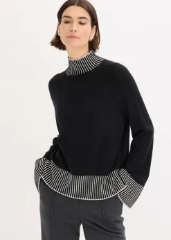Outlet Stehkragenpullover mit Kaschmiranteil Damen Strickmode|Pullover & Strickjacken