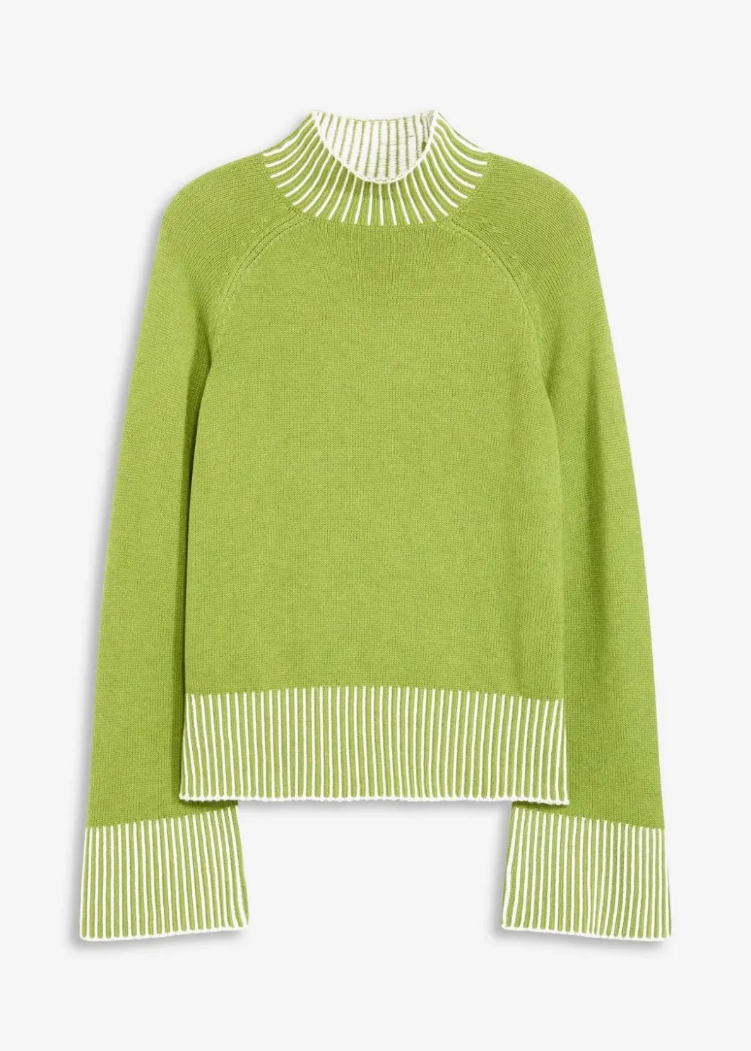 Damen bonprix Pullover & Strickjacken|Strickmode|Stehkragenpullover mit Kaschmiranteil
