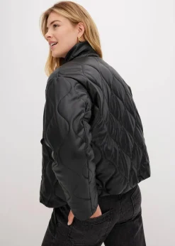 New Steppjacke aus Lederimitat Damen Bekleidung·Hosen|Jacken & Mäntel
