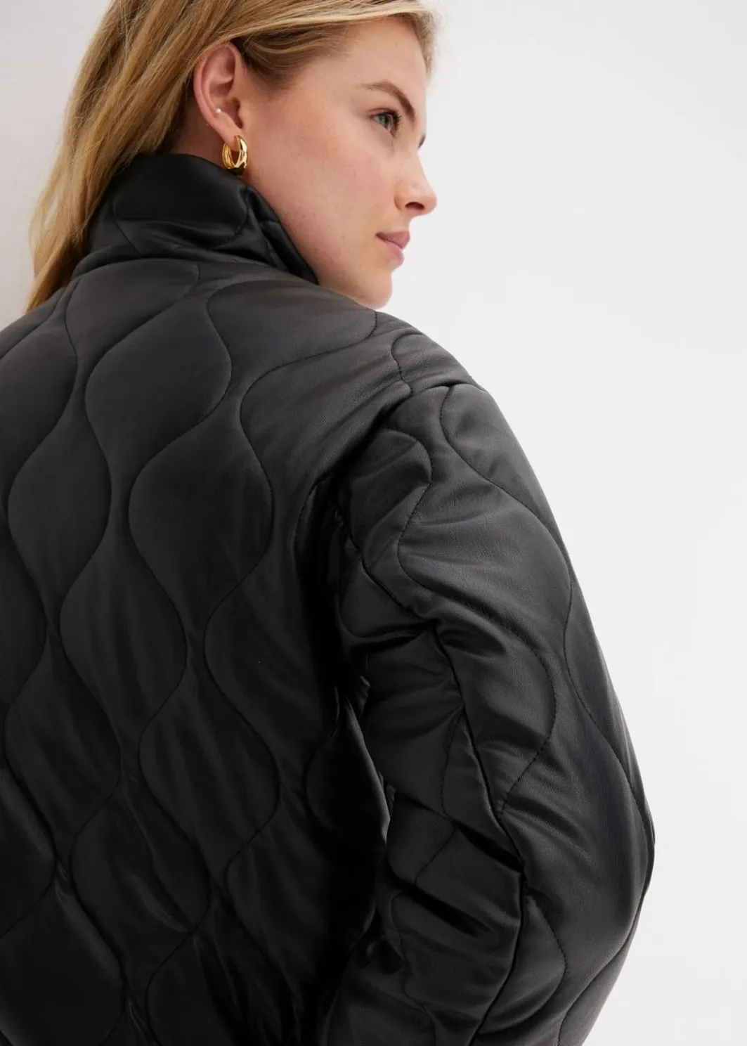 New Steppjacke aus Lederimitat Damen Bekleidung·Hosen|Jacken & Mäntel