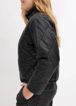 New Steppjacke aus Lederimitat Damen Bekleidung·Hosen|Jacken & Mäntel