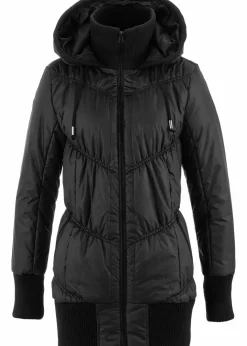 Damen bonprix Bekleidung·Hosen|Jacken & Mäntel|Steppjacke mit breitem Komfortbund und Kapuze