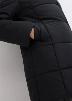Damen bonprix Bekleidung·Hosen|Nachhaltigere Materialien|Steppjacke mit Fellimitatbesatz