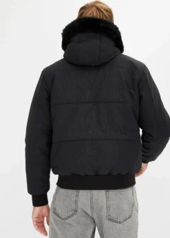 Herren bonprix Große Größen|Jacken & Mäntel|Steppjacke mit Fellkapuze in Blousonform