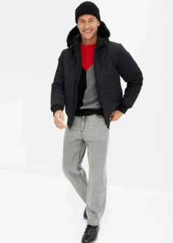 Herren bonprix Große Größen|Jacken & Mäntel|Steppjacke mit Fellkapuze in Blousonform