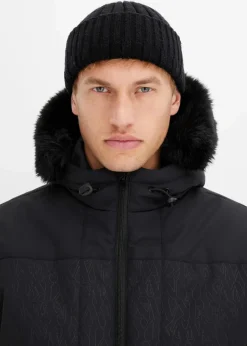 Herren bonprix Große Größen|Jacken & Mäntel|Steppjacke mit Fellkapuze in Blousonform