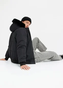 Herren bonprix Große Größen|Jacken & Mäntel|Steppjacke mit Fellkapuze in Blousonform