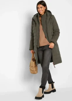 Damen bonprix Jacken & Mäntel|Bekleidung·Hosen|Steppmantel, 2-in-1 Optik