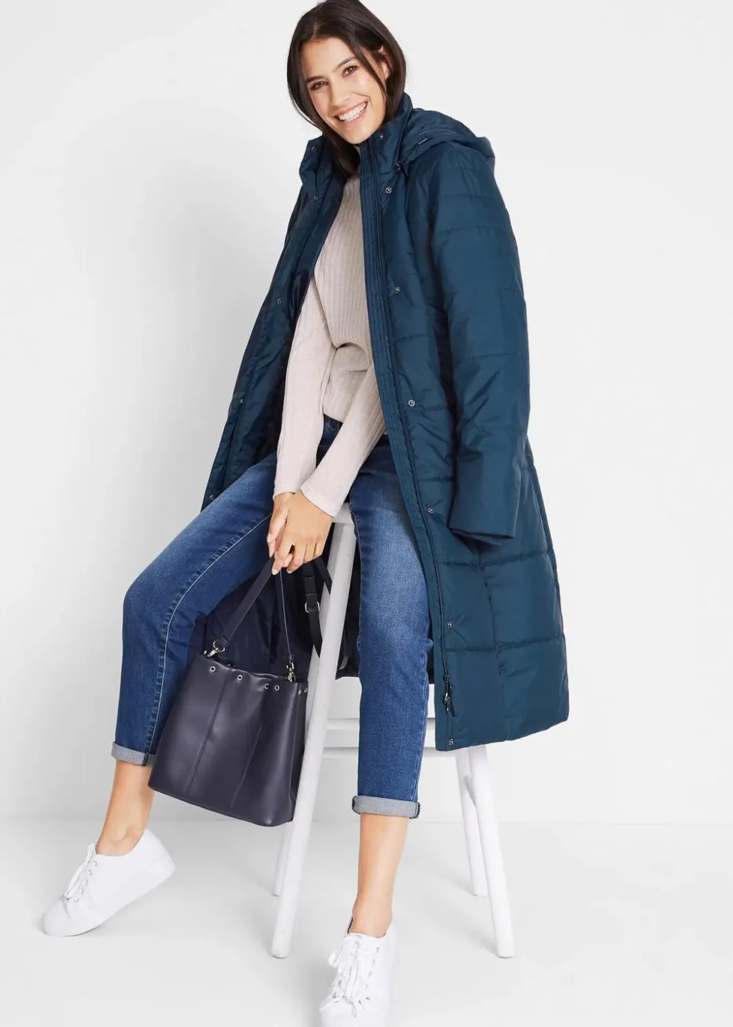 Discount Steppmantel mit abnehmbarer Kapuze Damen Jacken & Mäntel|Bekleidung·Hosen