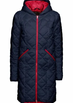 Sale Steppmantel mit Kapuze zweifarbig Damen Jacken & Mäntel