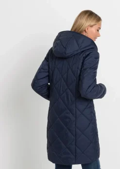 Sale Steppmantel mit Kapuze zweifarbig Damen Jacken & Mäntel
