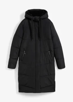 Damen bonprix Jacken & Mäntel|Nachhaltigere Materialien|Steppmantel mit Teddyfutter in der Kapuze