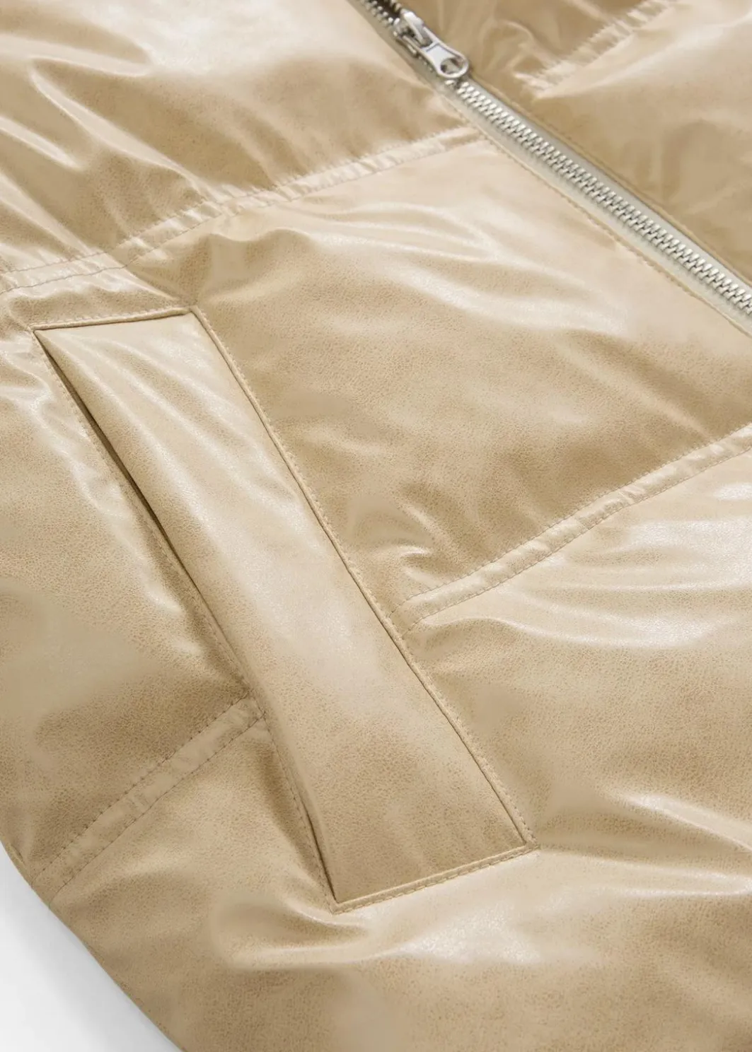 Damen bonprix Jacken & Mäntel|Nachhaltigere Materialien|Steppweste aus Lederimitat