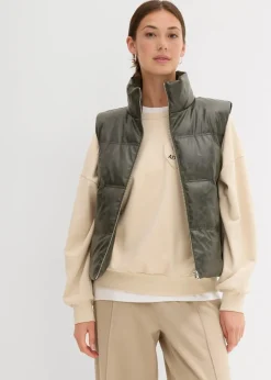 Steppweste aus Lederimitat Damen Bekleidung·Hosen|Nachhaltigere Materialien