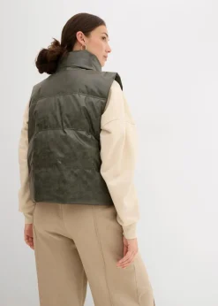 Steppweste aus Lederimitat Damen Bekleidung·Hosen|Nachhaltigere Materialien