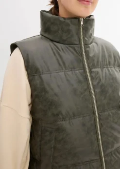 Steppweste aus Lederimitat Damen Bekleidung·Hosen|Nachhaltigere Materialien