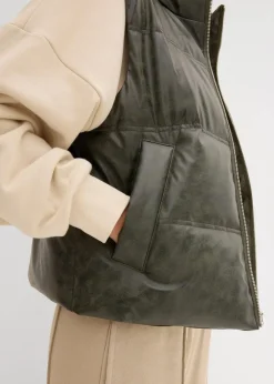 Steppweste aus Lederimitat Damen Bekleidung·Hosen|Nachhaltigere Materialien