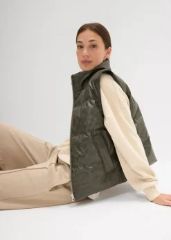 Steppweste aus Lederimitat Damen Bekleidung·Hosen|Nachhaltigere Materialien