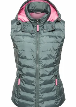 Damen bonprix Jacken & Mäntel|Nachhaltigere Materialien|Steppweste mit Kapuze