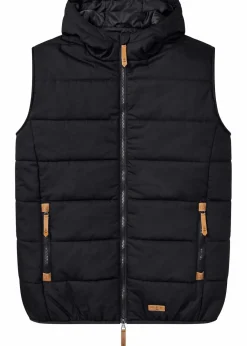 Discount Steppweste mit Kapuze und Lederimitat-Details Herren Große Größen|Jacken & Mäntel