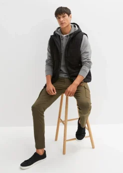 Discount Steppweste mit Kapuze und Lederimitat-Details Herren Große Größen|Jacken & Mäntel