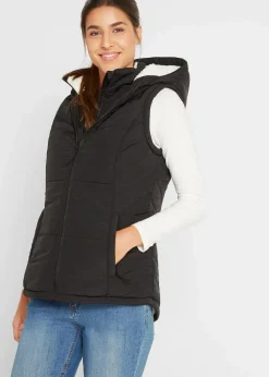 Damen bonprix Bekleidung·Hosen|Jacken & Mäntel|Steppweste mit Teddyfutter