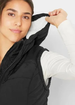 Damen bonprix Bekleidung·Hosen|Jacken & Mäntel|Steppweste mit Teddyfutter