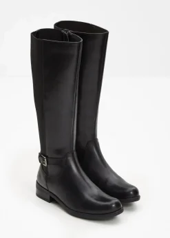 New Stiefel aus Leder Damen Stiefel|Schuhe & Accessoires In Spezialgrößen·Elastischer Schaft