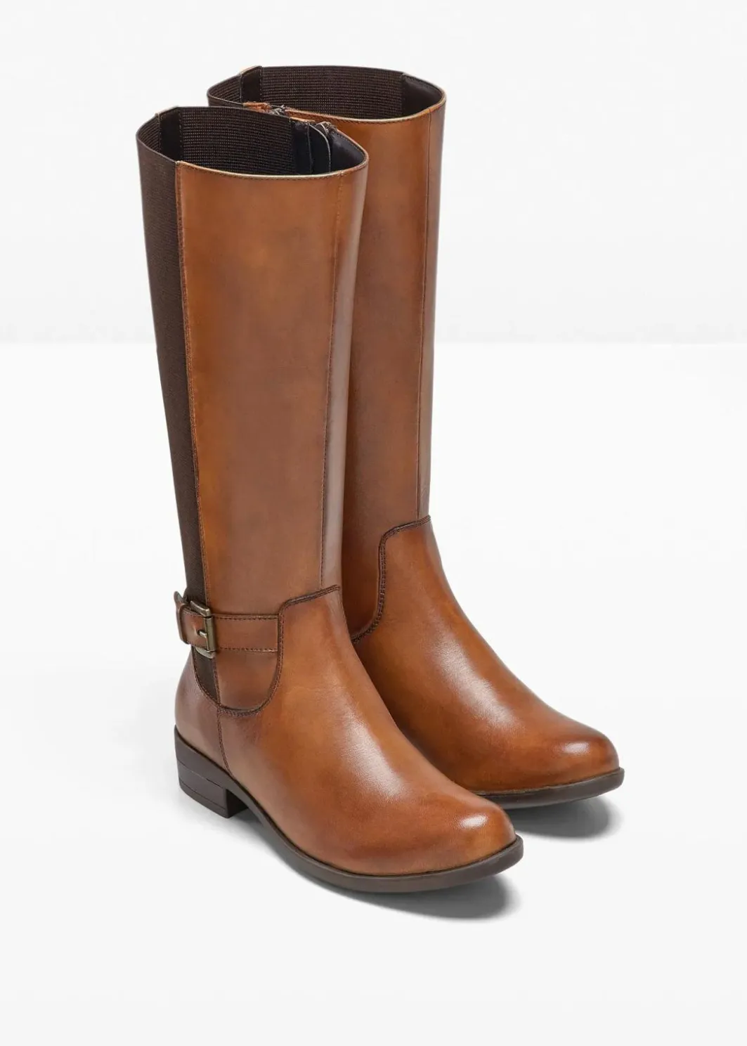 Damen bonprix Stiefel|Schuhe & Accessoires In Spezialgrößen·Elastischer Schaft|Stiefel aus Leder