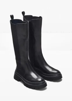Stiefel aus Leder Damen Stiefel|Schuhe & Accessoires In Spezialgrößen·Elastischer Schaft