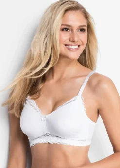 Damen bonprix Große Cups D-H|Umstandsmode|Still BH ohne Bügel mit Bio-Baumwolle (2er Pack)