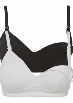 Damen bonprix Umstandsmode|Nachhaltigere Materialien|Still-BH ohne Bügel mit Bio-Baumwolle (2er Pack)