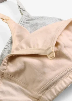 Damen bonprix Umstandsmode|Nachhaltigere Materialien|Still-BH ohne Bügel mit Bio-Baumwolle (2er Pack)