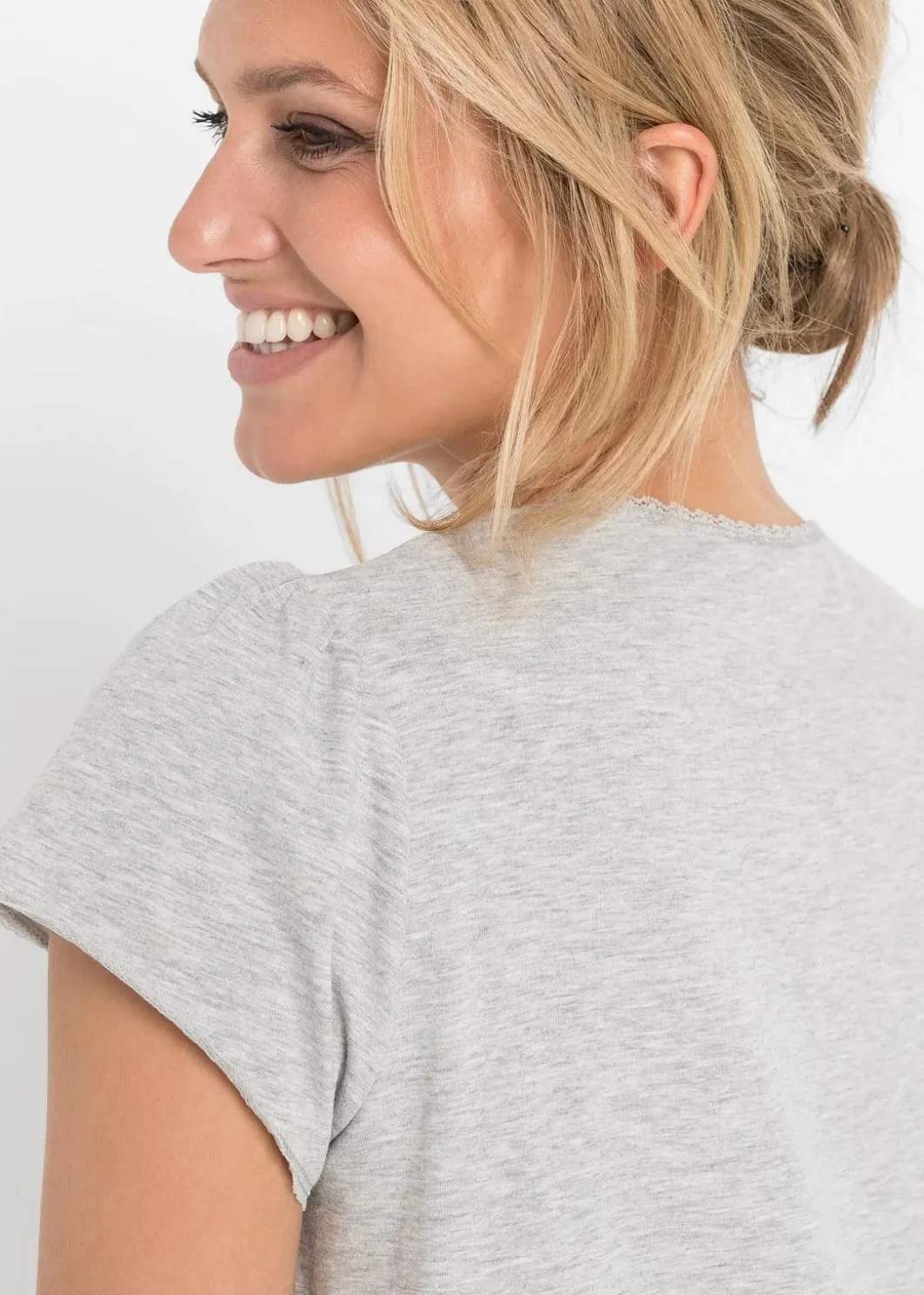 Damen bonprix Umstandsmode|Nachhaltigere Materialien|Still-Nachthemd mit Bio-Baumwolle