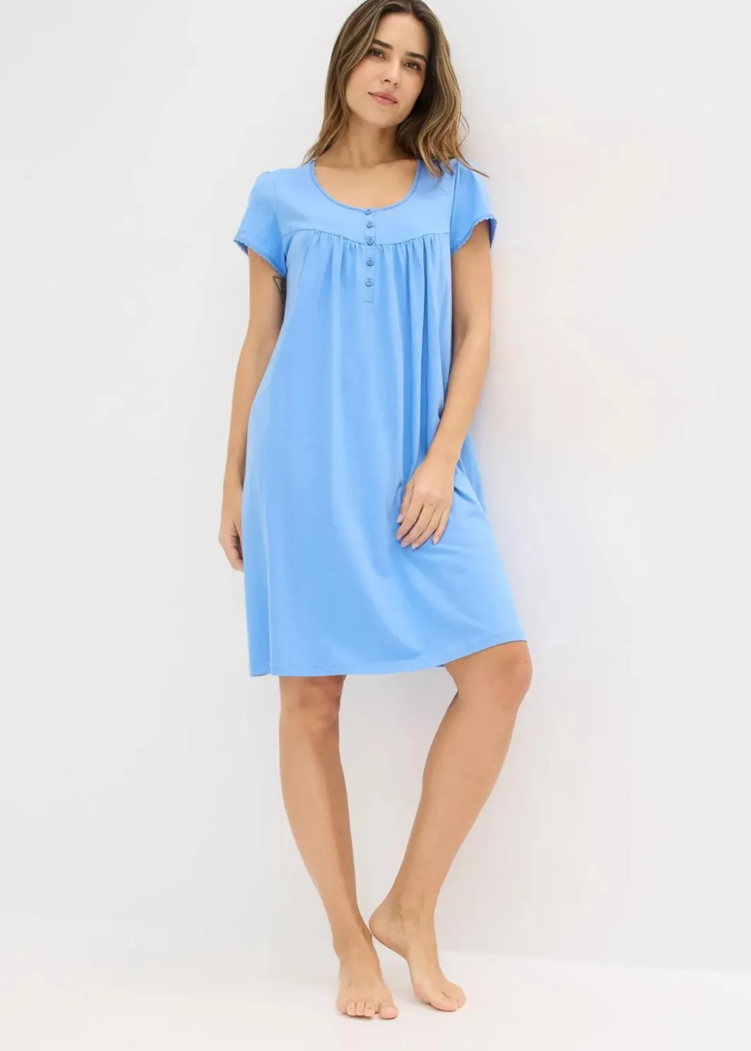 Damen bonprix Wäsche·Basics|Wäsche·Still- & Umstandswäsche|Still-Nachthemd mit Bio-Baumwolle
