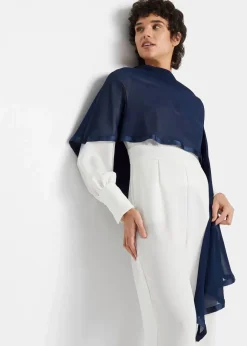 Damen bonprix Ponchos|Schuhe & Accessoires In Spezialgrößen·Tücher & Ponchos|Stola mit feinem Satindetail