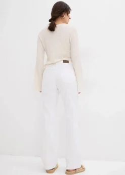 Damen bonprix Kurzgrößen|Bekleidung·Shirts & Tops|Straight Jeans Mid Waist, Stretch