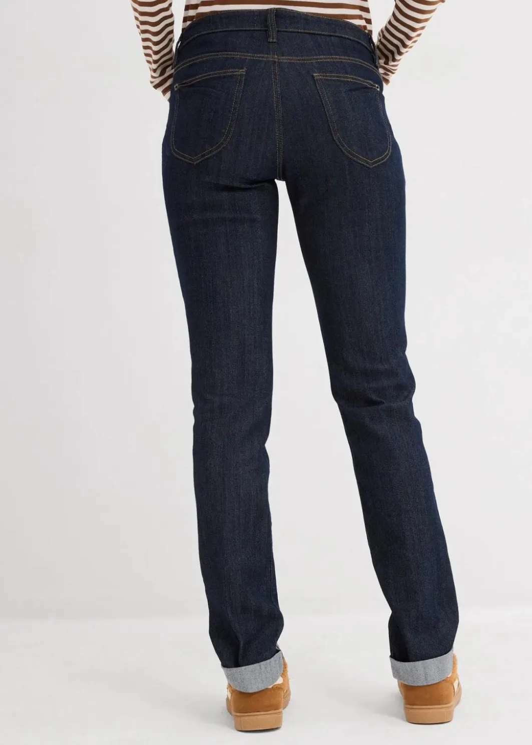Best Straight Jeans Mid Waist, Stretch Damen Jeans|Kurzgrößen