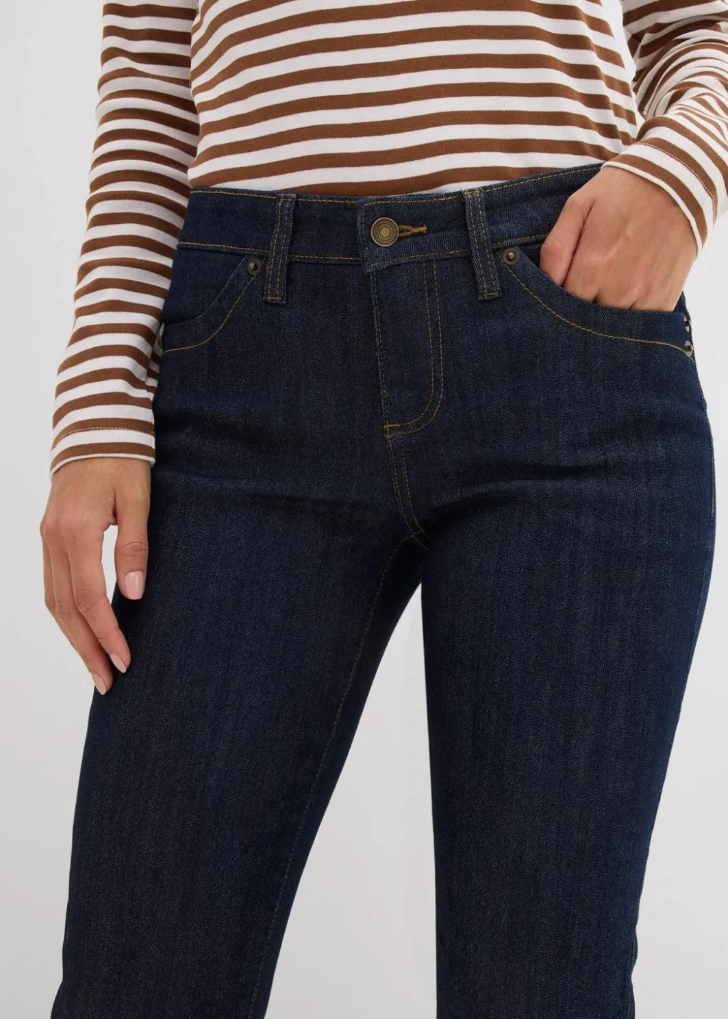 Best Straight Jeans Mid Waist, Stretch Damen Jeans|Kurzgrößen