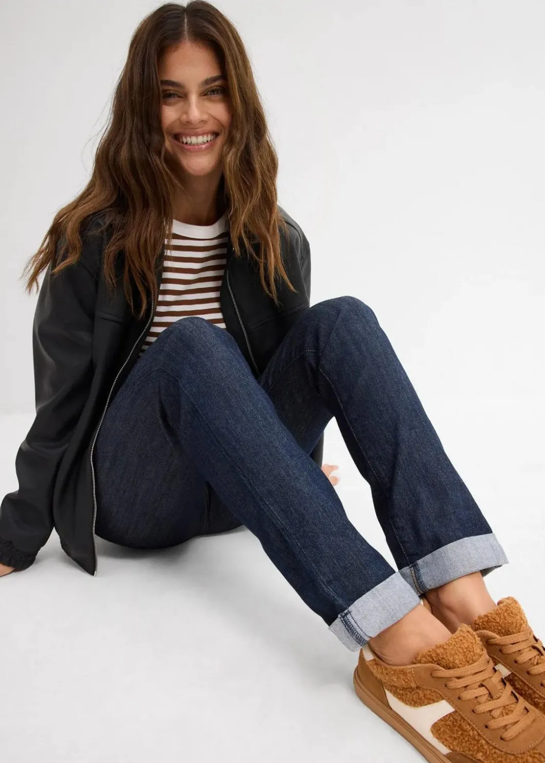 Best Straight Jeans Mid Waist, Stretch Damen Jeans|Kurzgrößen