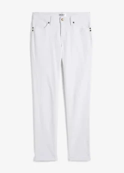 Damen bonprix Jeans|Kurzgrößen|Straight Jeans Mid Waist, Stretch